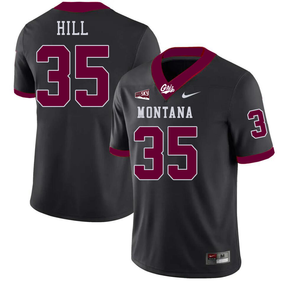 Montana Grizzlies #35 Braxton Hill College Football Jerseys Stitched Sale-Black